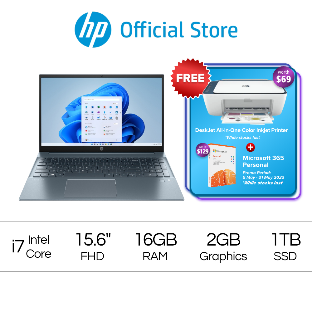 Pavilion Laptop 15-eg3000TX - 13th Gen Intel Core i7 - 16 GB RAM - 1TB SSD - 15.6 - FHD - Windows 11 - NVIDIA GeForce MX550 - McAfee LiveSafe - 1 Year Onsite Limited Warranty